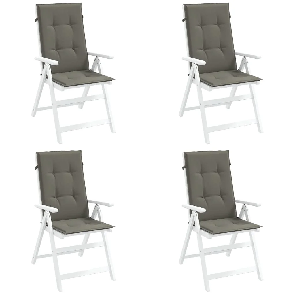 Vankúše na stoličky 4 ks tmavosivá melanž 120x50x4 cm látka