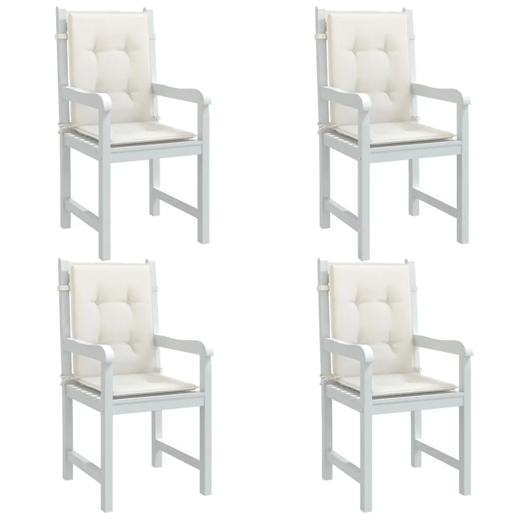 Vankúše na stoličky 4 ks krémová melanž 100x50x4 cm látka