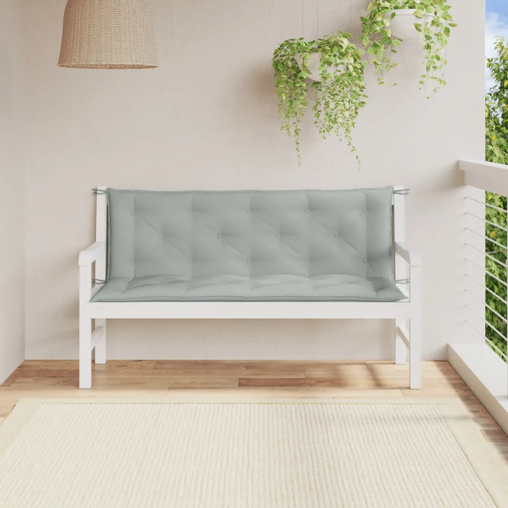 Vankúše na záh. lavičku 2 ks bledosivá melanž 150x50x7 cm látka