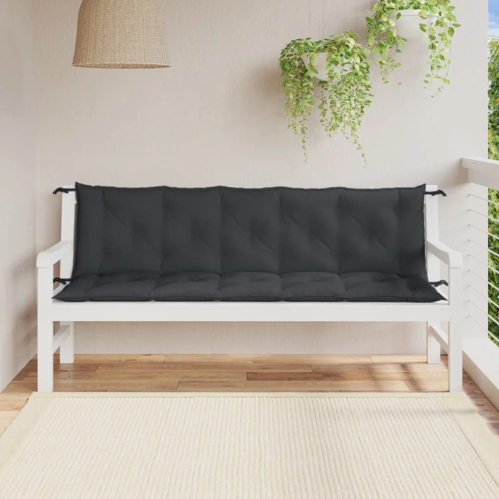 Vankúše na záh. lavičku 2ks antracitová melanž 180x50x7cm látka