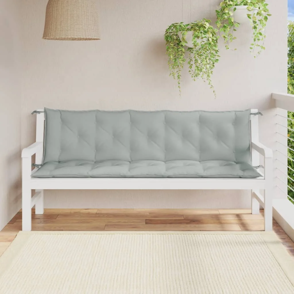 Vankúše na záh. lavičku 2 ks bledosivá melanž 180x50x7 cm látka
