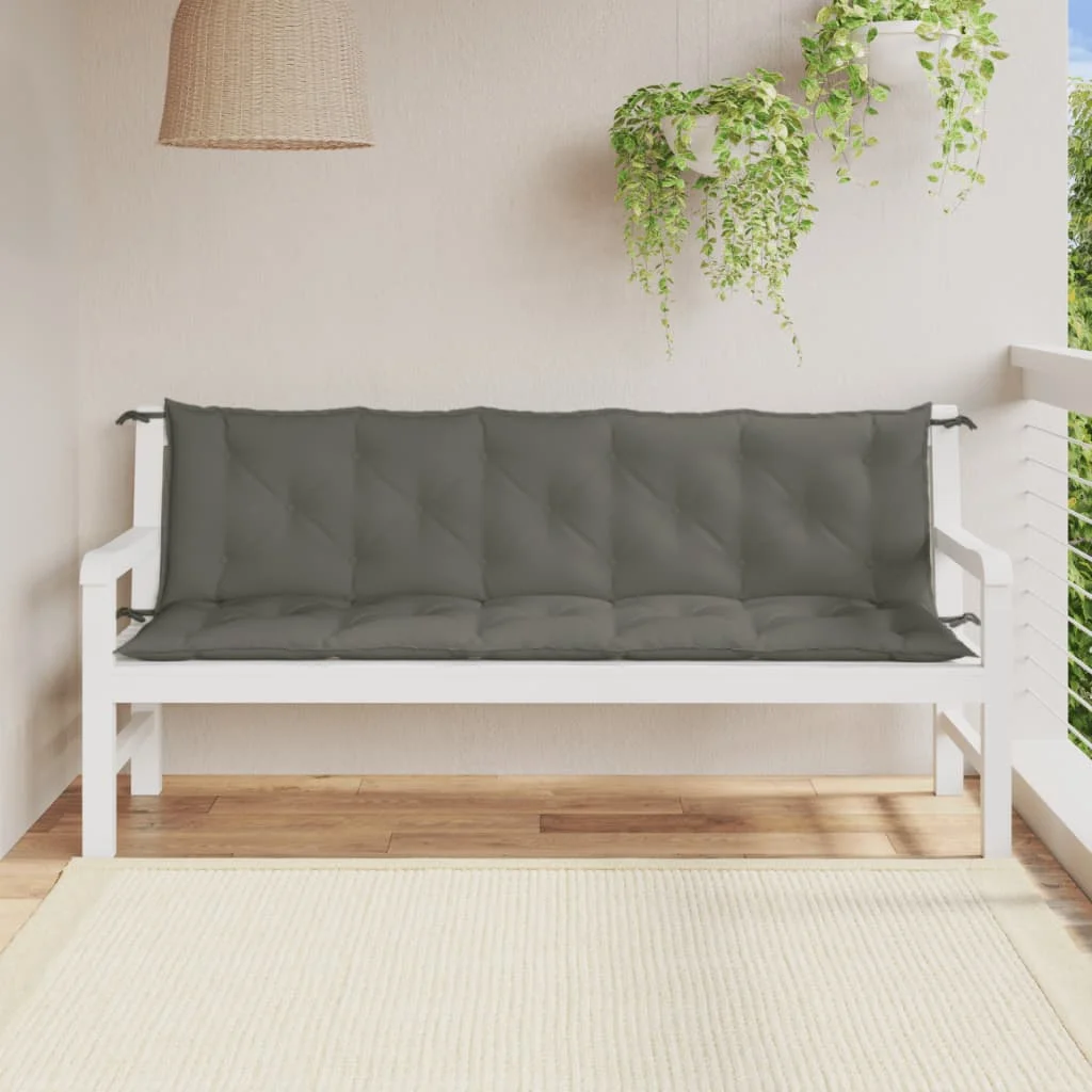 Vankúše na záh. lavičku 2 ks tmavosivá melanž 180x50x7 cm látka