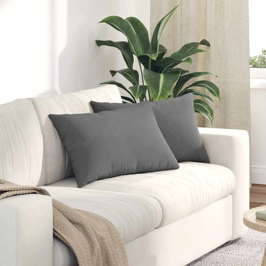 Vankúše na pohovku 2 pcs Tmavo šedá 60 x 40 cm látka