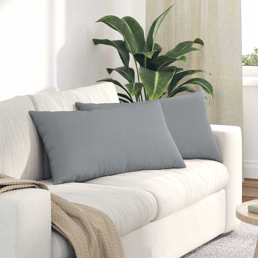 Vankúše na pohovku 2 pcs Svetlosivá 80 x 40 cm látka