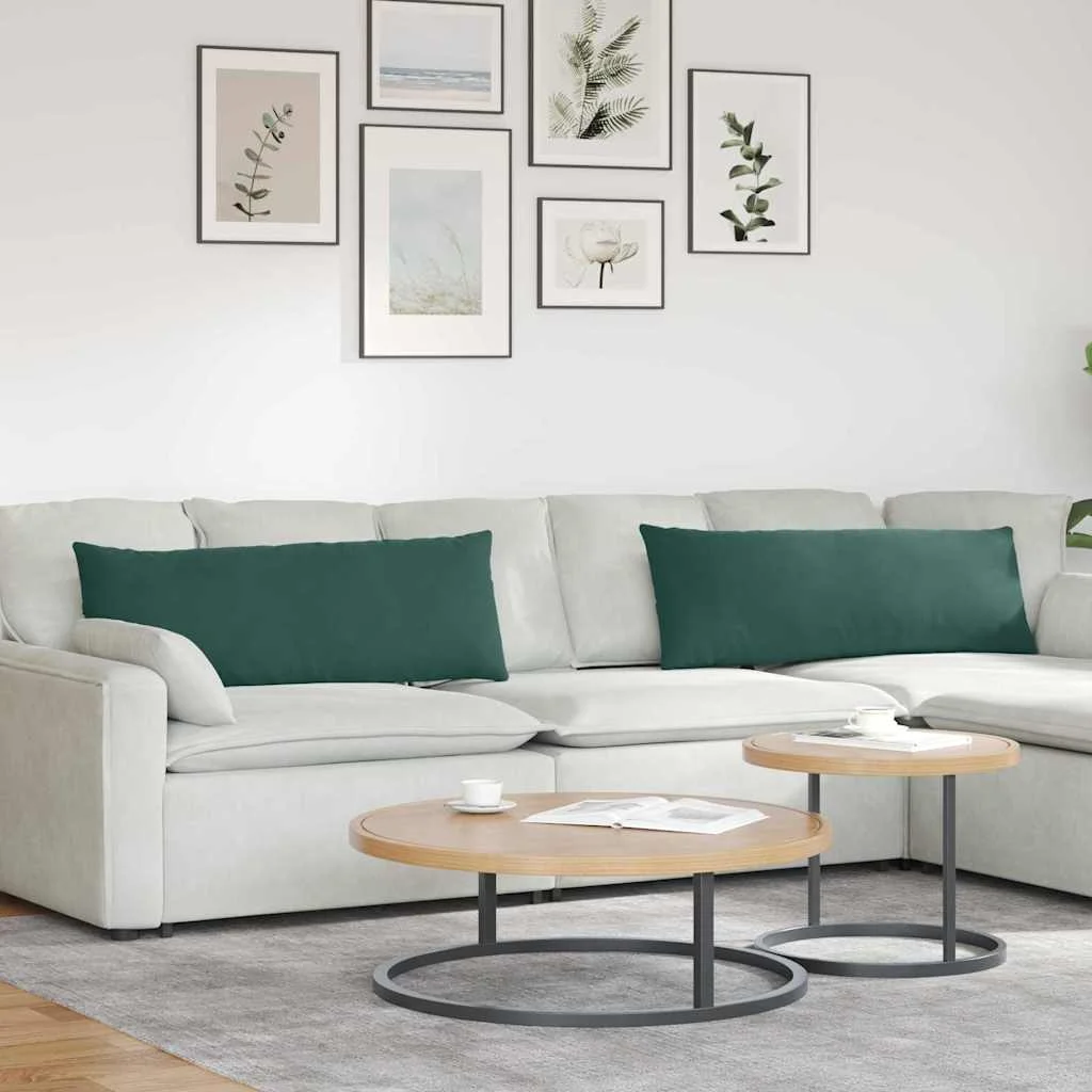 Vankúše na pohovku 2 pcs Tmavozelená 120 x 40 cm
