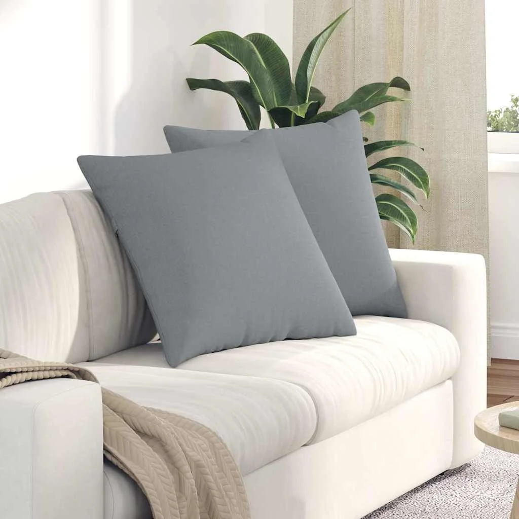 Vankúše na pohovku 2 pcs Svetlosivá 80 x 80 cm látka