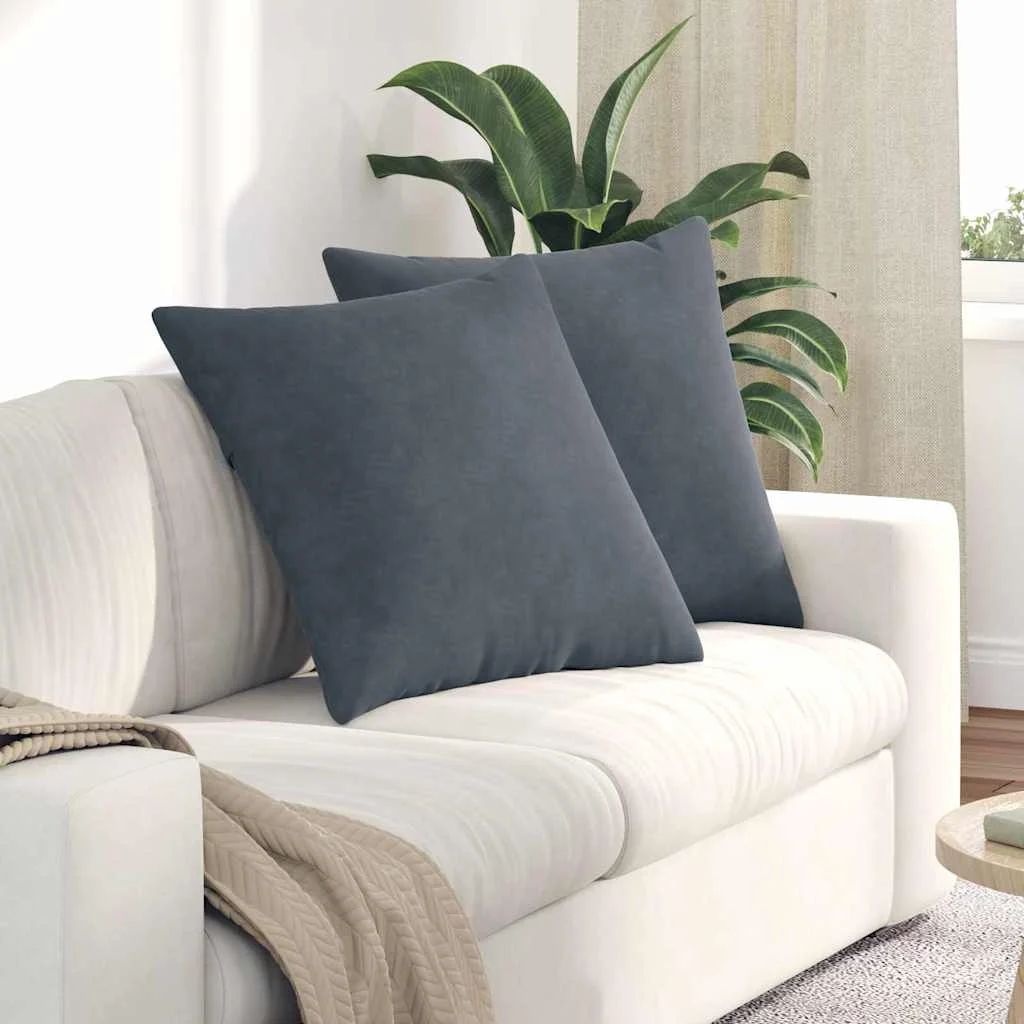 Vankúše na pohovku 2 pcs Tmavo šedá 80 x 80 cm