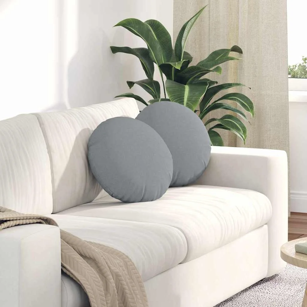 Vankúše na sedenie 2 pcs Svetlosivá Ø40 x 13 cm látka