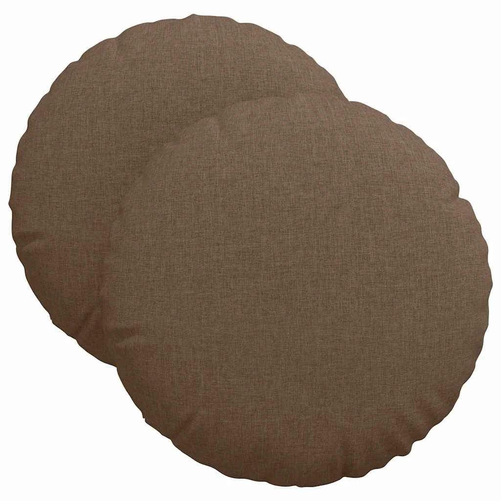 Vankúše na sedenie 2 pcs Hnedá Ø40 x 13 cm látka