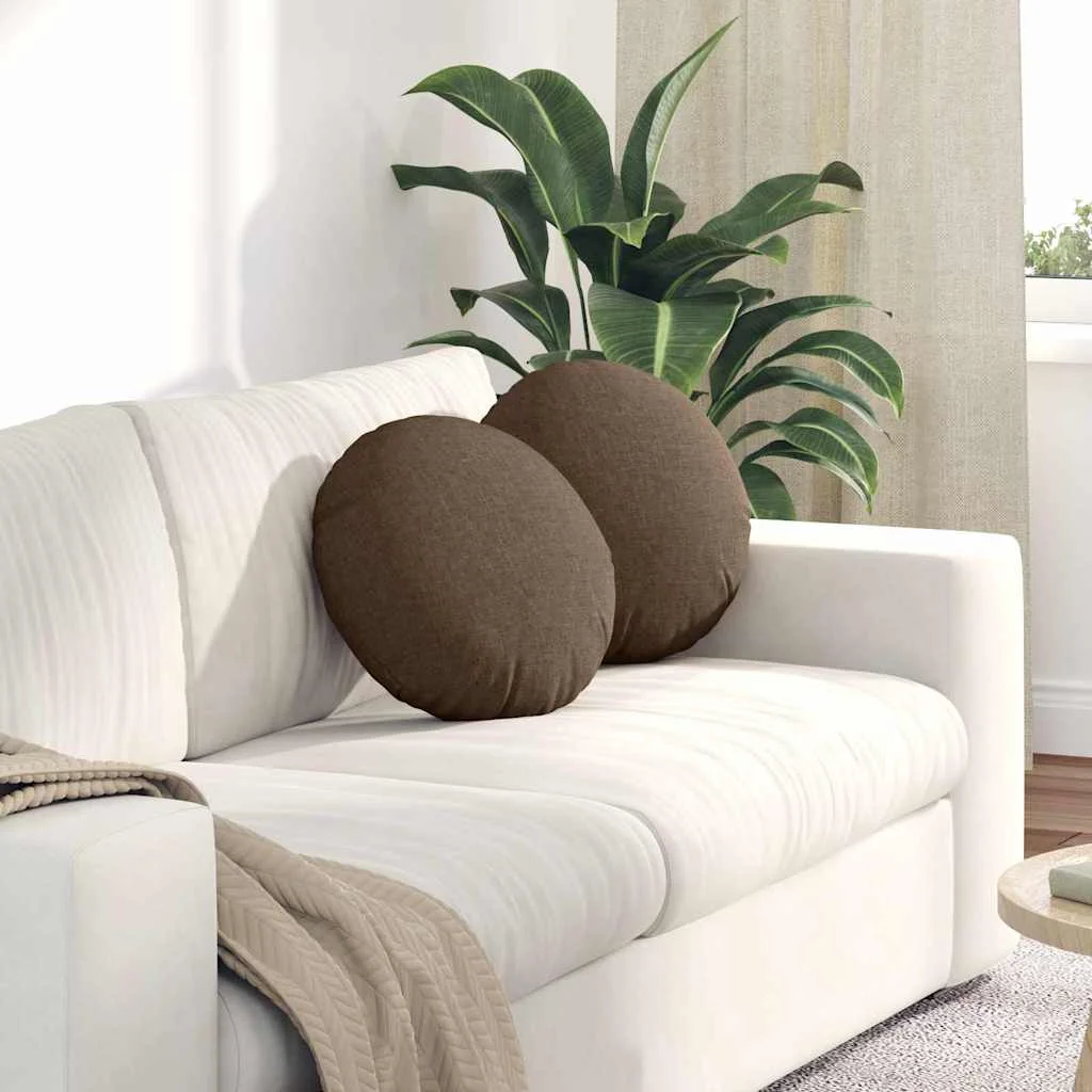 Vankúše na sedenie 2 pcs Hnedá Ø40 x 13 cm látka