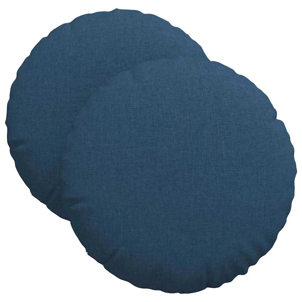 Vankúše na sedenie 2 pcs Modrá Ø40 x 13 cm látka