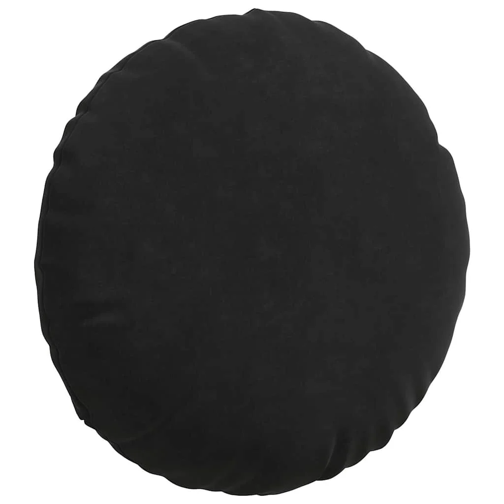 Vankúše na sedenie 2 pcs Čierna Ø 40 x 13 cm Zamat