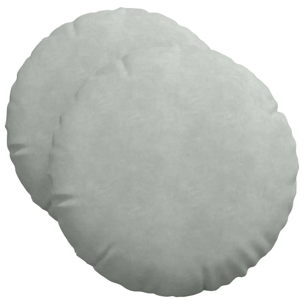 Vankúše na sedenie 2 pcs Svetlosivá Ø 40 x 13 cm Zamat