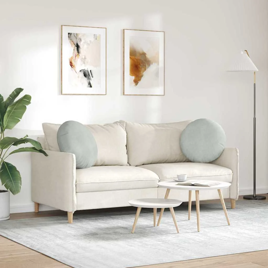 Vankúše na sedenie 2 pcs Svetlosivá Ø 40 x 13 cm Zamat
