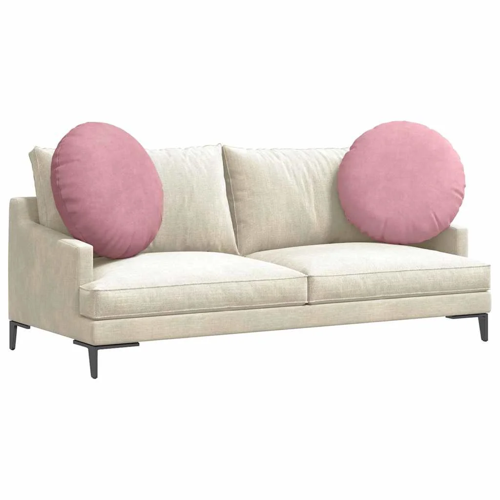 Vankúše na sedenie 2 pcs Ružová Ø 40 x 13 cm Zamat