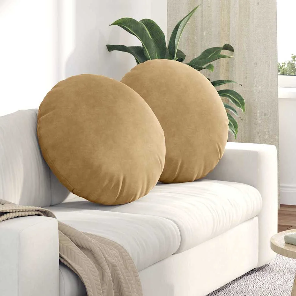Vankúše na sedenie 2 pcs Hnedá Ø 40 x 13 cm Zamat