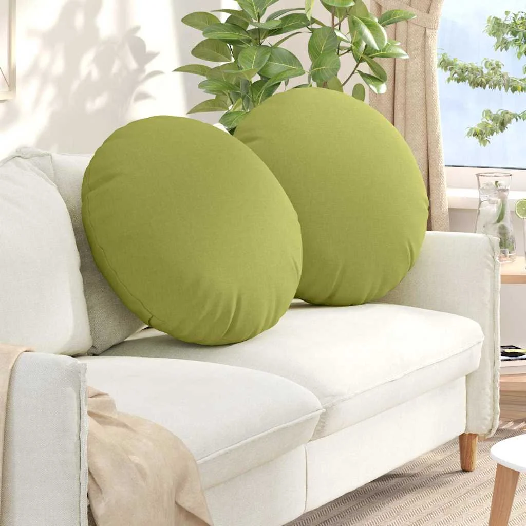 Vankúše na sedenie 2 pcs Svetlo zelená Ø80 x 29 cm látka