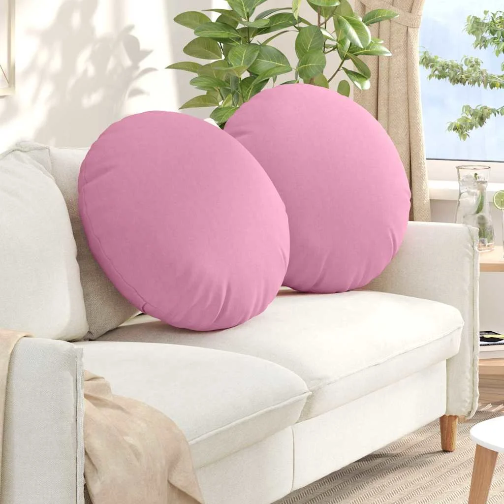 Vankúše na sedenie 2 pcs Ružová Ø80 x 29 cm látka