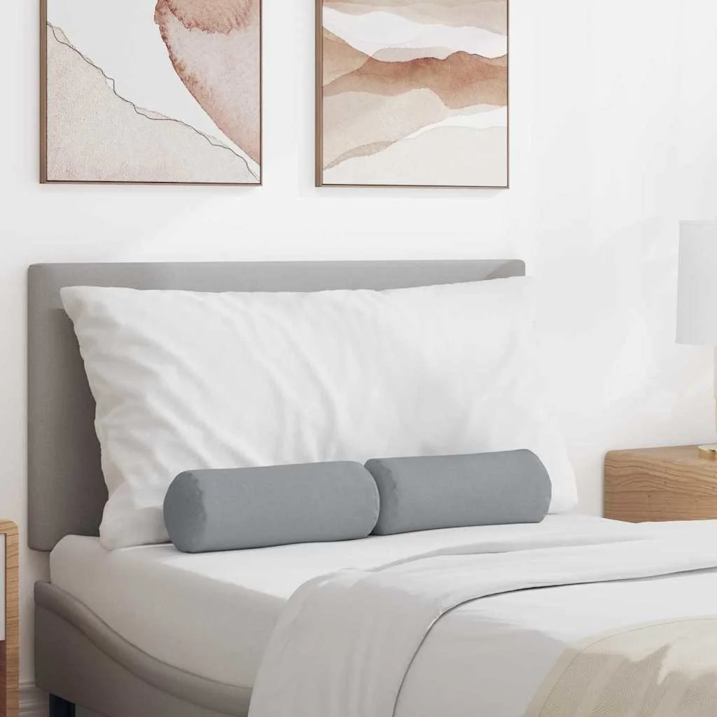 Podložkové vankúše 2 pcs Svetlosivá Ø 15 x 40 cm látka