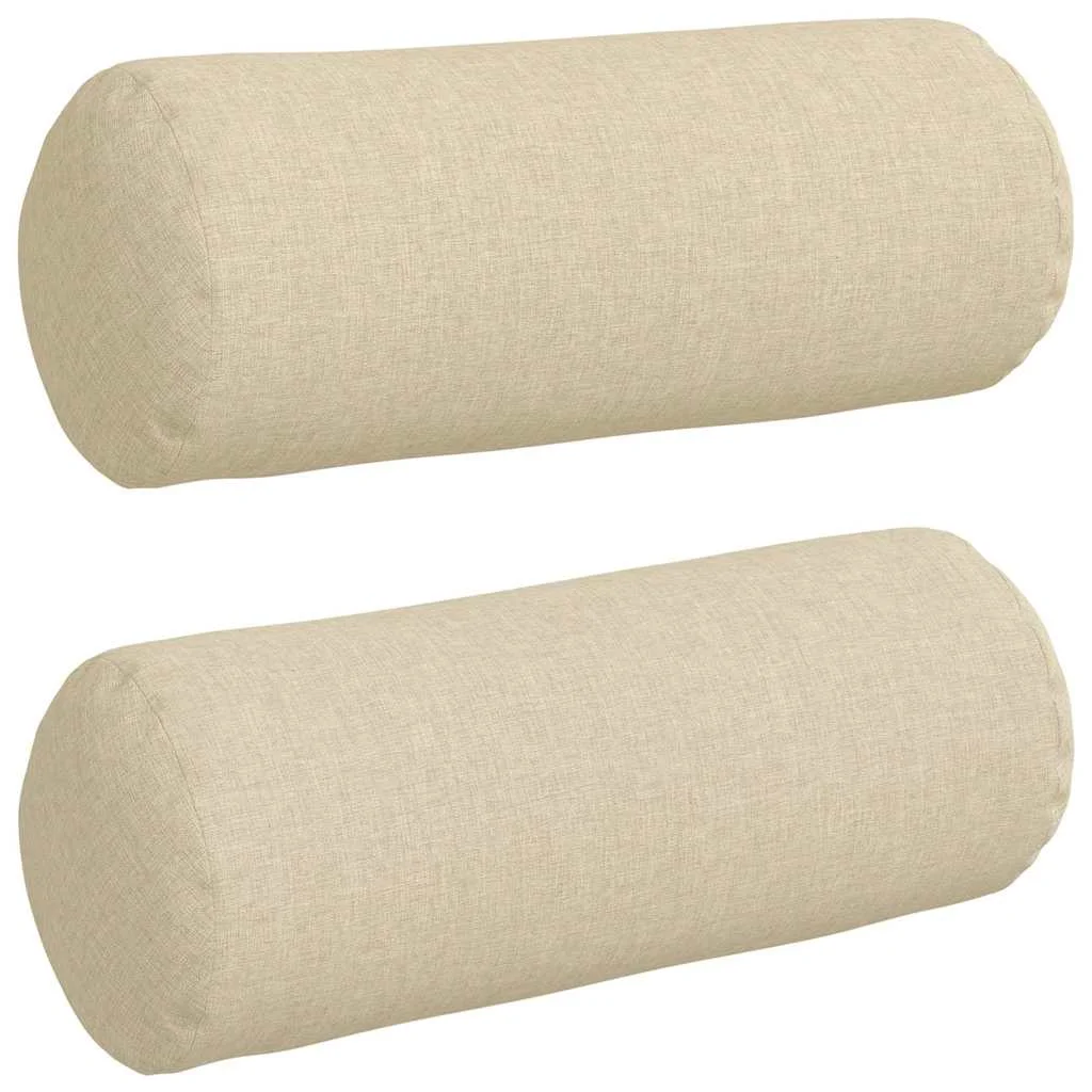 Podložkové vankúše 2 pcs Krémová Ø 15 x 40 cm látka
