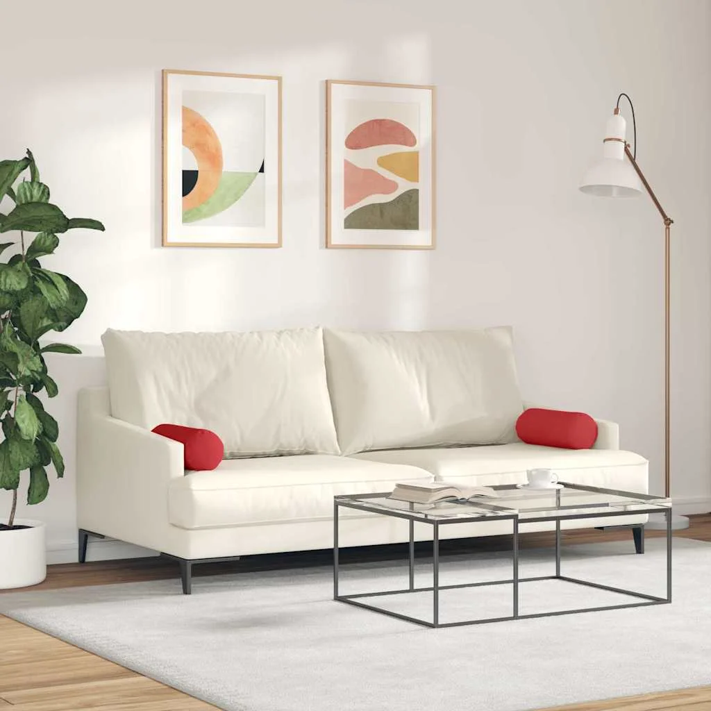 Podložkové vankúše 2 pcs Červená Ø 15 x 40 cm látka