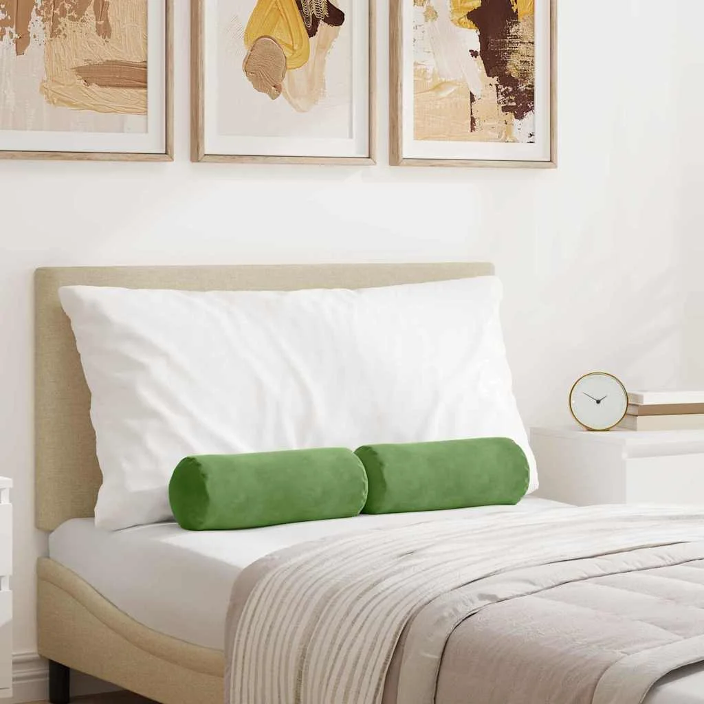 Podložkové vankúše 2 pcs Svetlo zelená Ø 15 x 40 cm