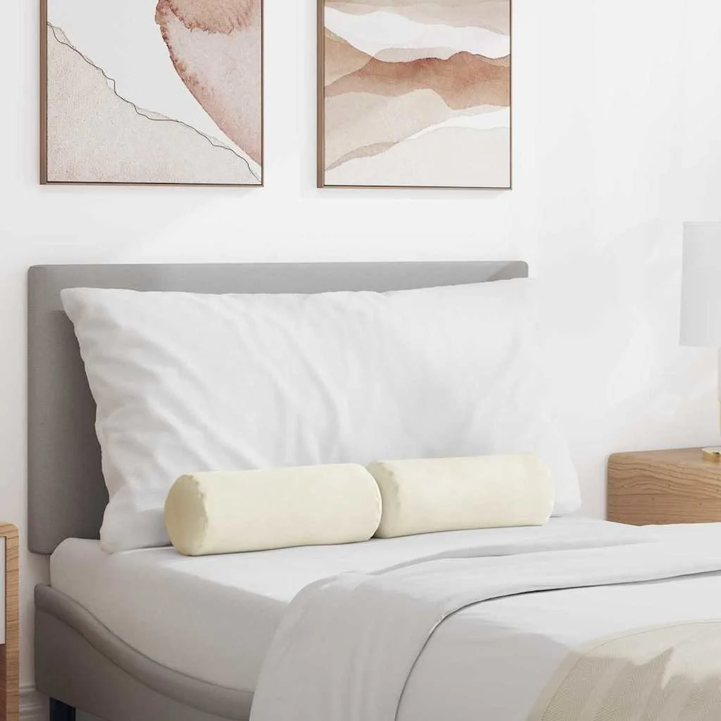 Podložkové vankúše 2 pcs Krémová Ø 15 x 40 cm Kordúrová tkanina