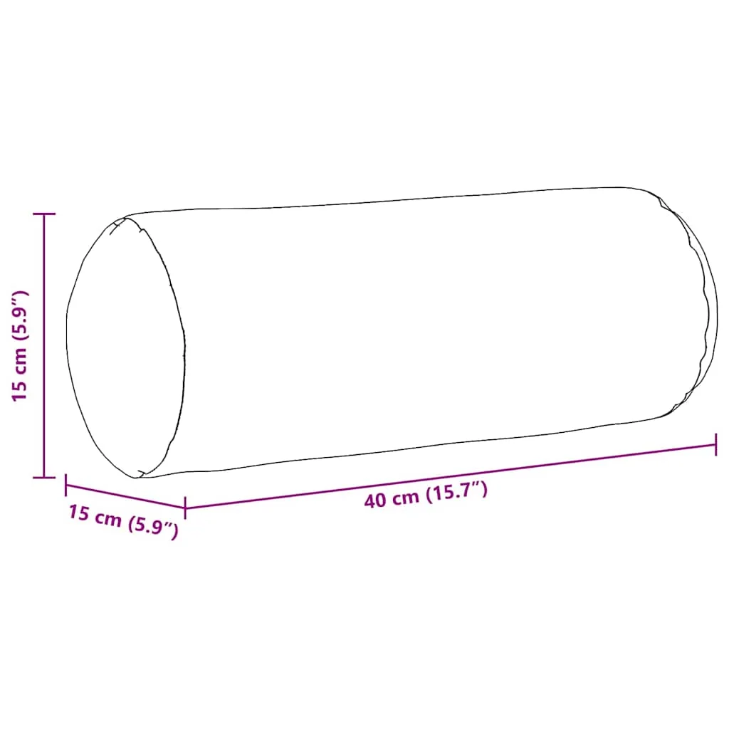Podložkové vankúše 2 pcs Svetlosivá Ø 15 x 40 cm Mikrovlákno