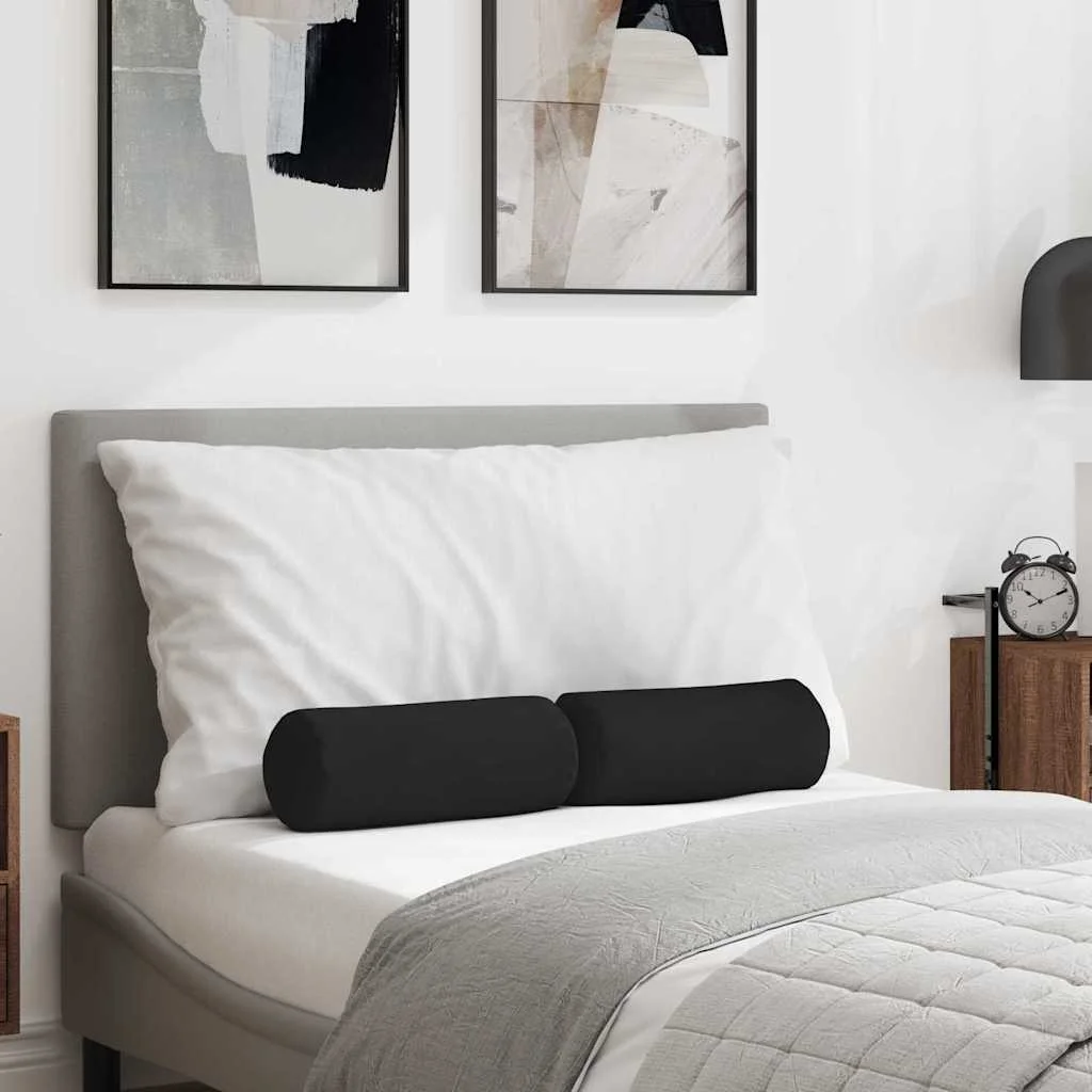 Podložkové vankúše 2 pcs Čierna Ø 15 x 40 cm Mikrovlákno