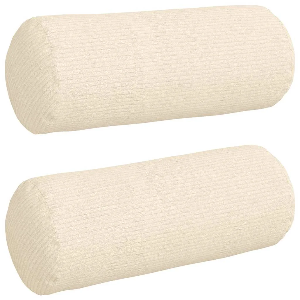 Podložkové vankúše 2 pcs Krémová Ø 15 x 40 cm Kordúrová tkanina