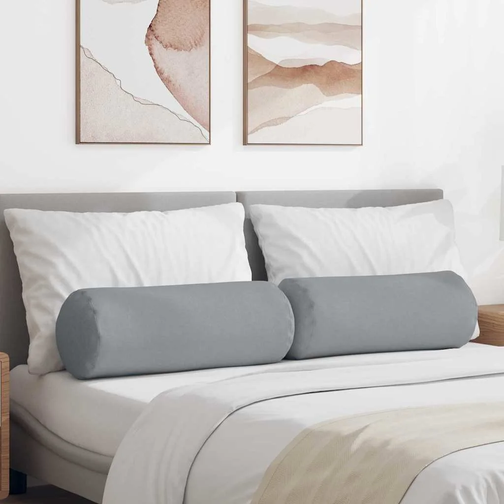 Podložkové vankúše 2 pcs Svetlosivá Ø 25 x 70 cm látka