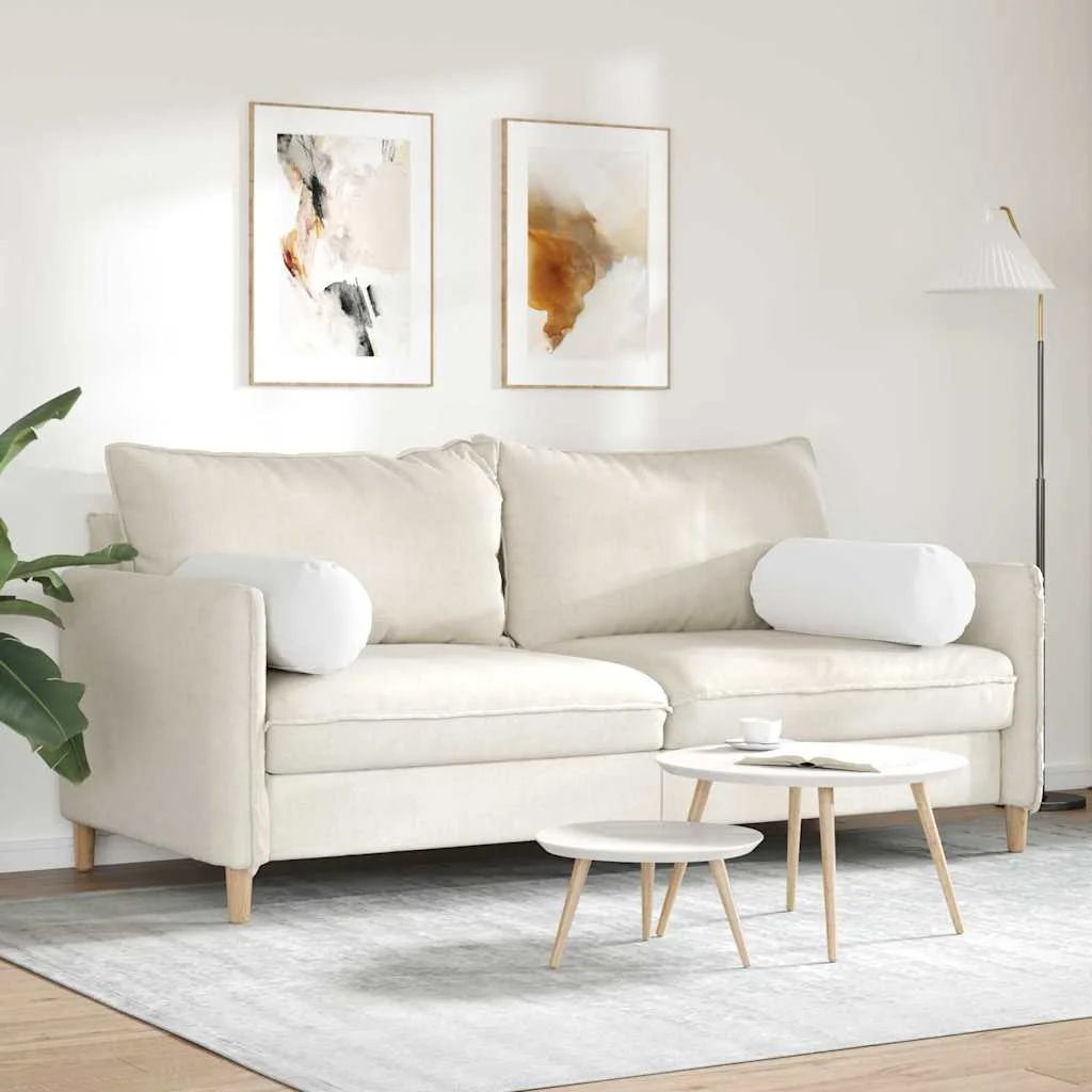 Podložkové vankúše 2 pcs Biela Ø 25 x 70 cm látka