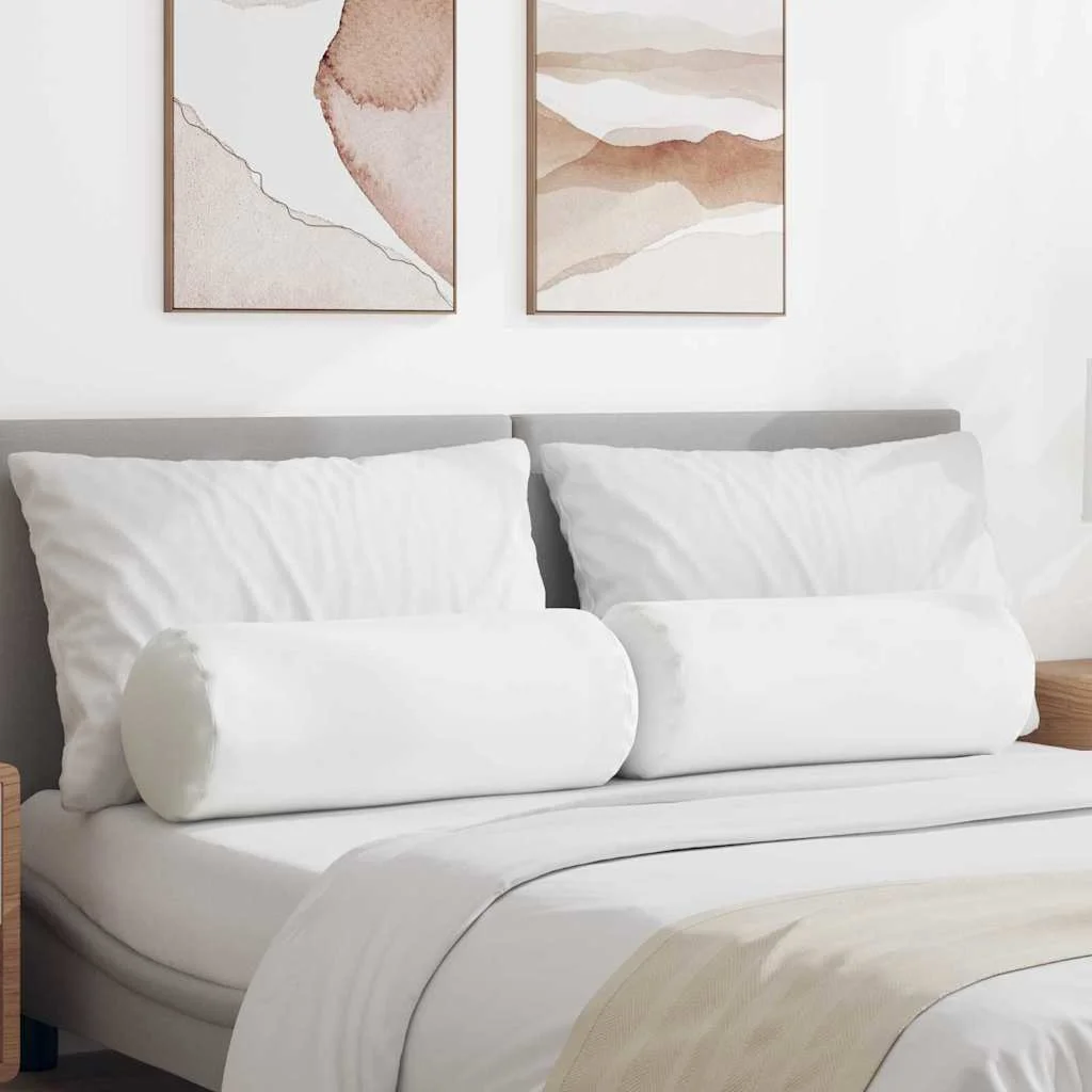 Podložkové vankúše 2 pcs Biela Ø 25 x 70 cm látka
