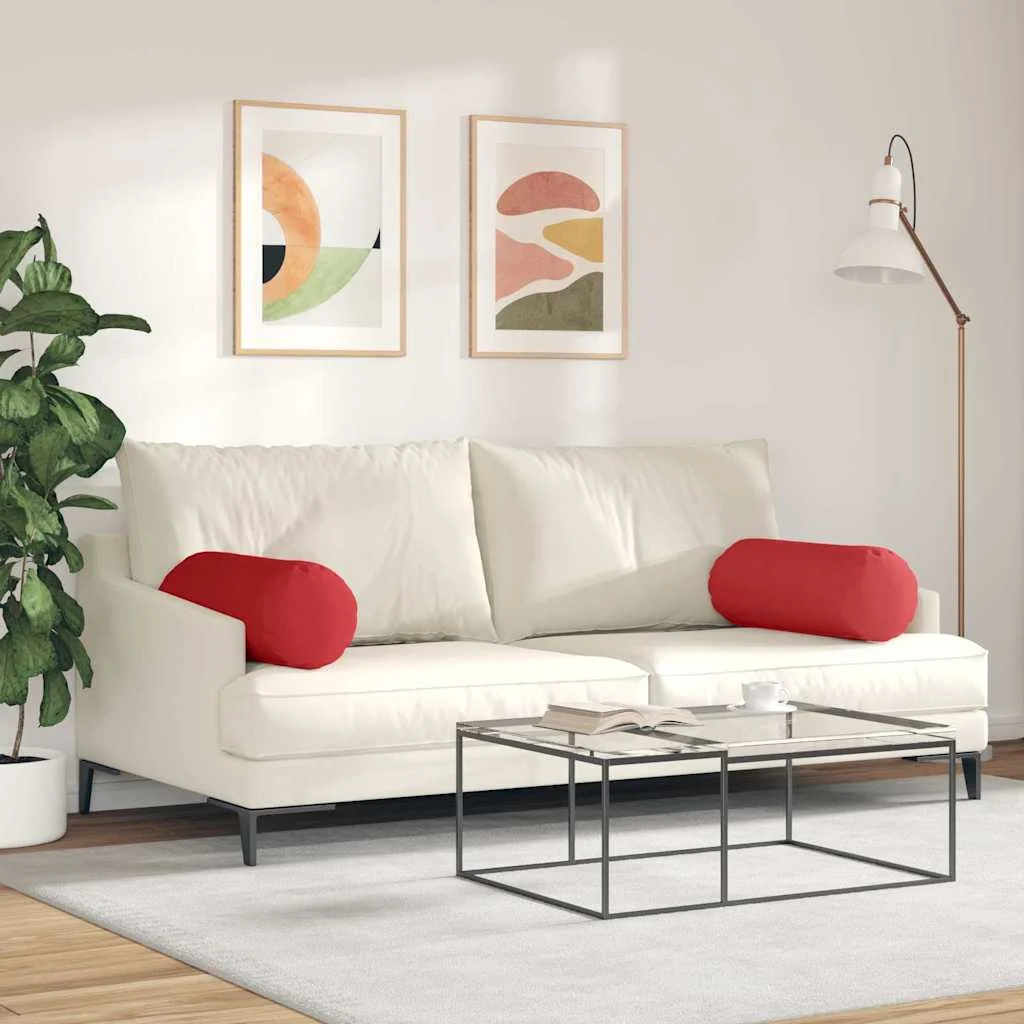 Podložkové vankúše 2 pcs Červená Ø 25 x 70 cm látka