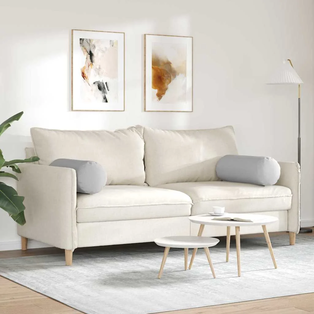 Podložkové vankúše 2 pcs Oblá šedá Ø 25 x 70 cm látka