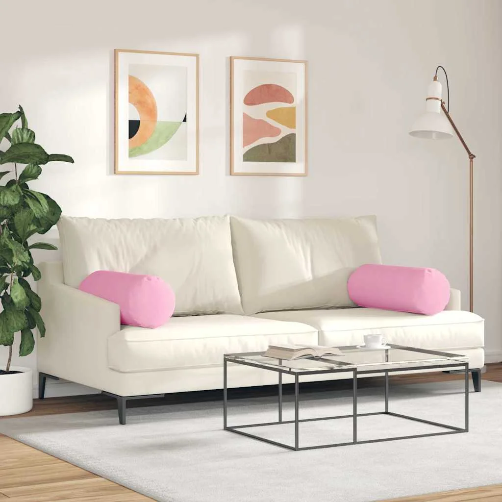 Podložkové vankúše 2 pcs Ružová Ø 25 x 70 cm látka