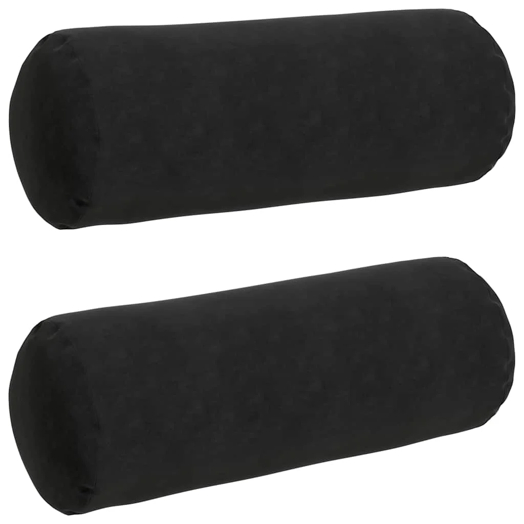 Podložkové vankúše 2 pcs Čierna Ø 25 x 70 cm Kordúrová tkanina