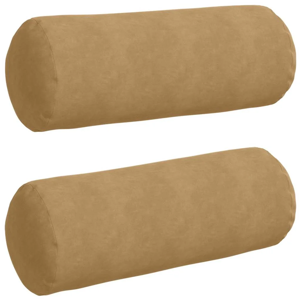 Podložkové vankúše 2 pcs Hnedá Ø 25 x 70 cm Kordúrová tkanina