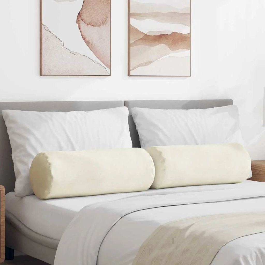 Podložkové vankúše 2 pcs Krémová Ø 25 x 70 cm Kordúrová tkanina