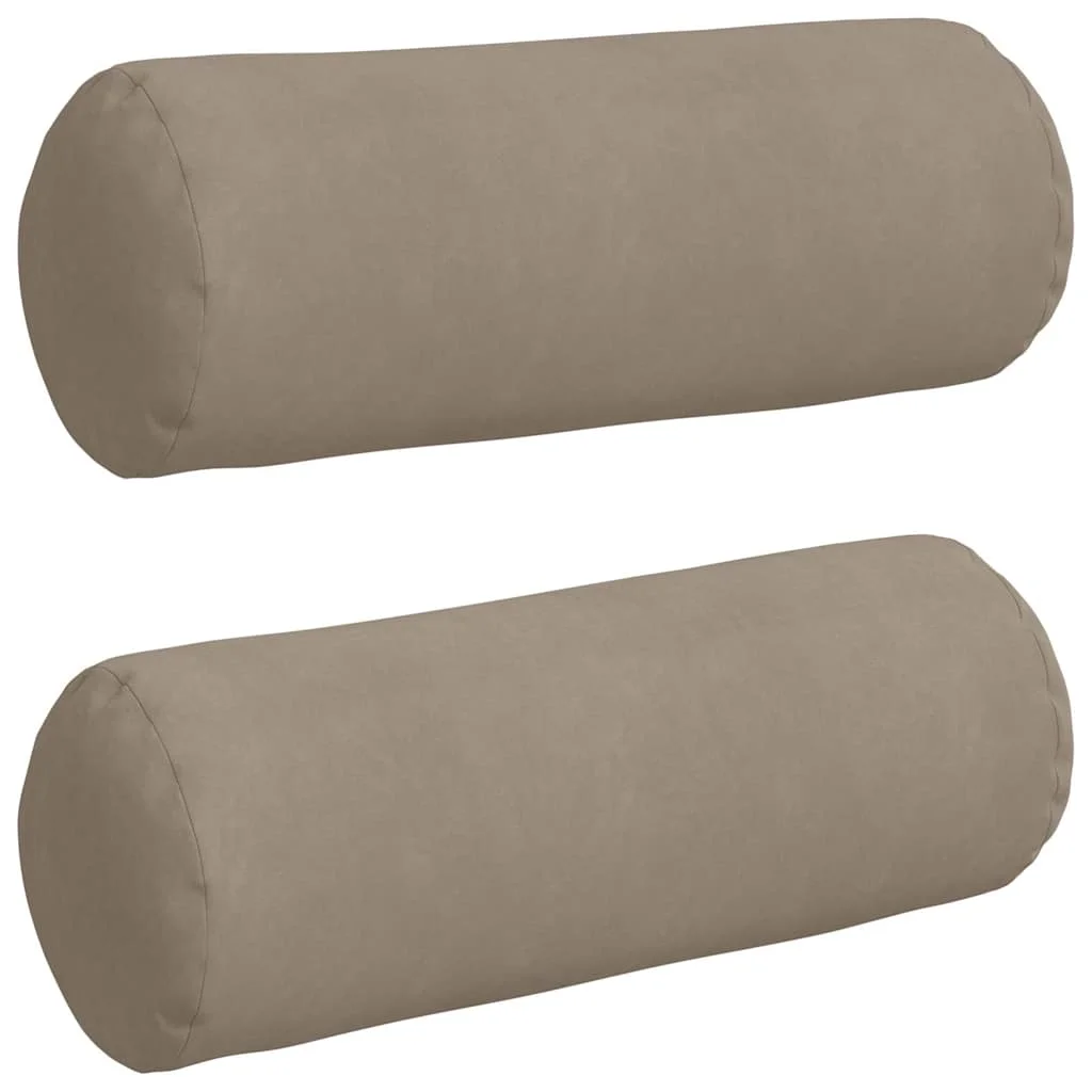 Podložkové vankúše 2 pcs Sivohnedá Ø 25 x 70 cm Mikrovlákno