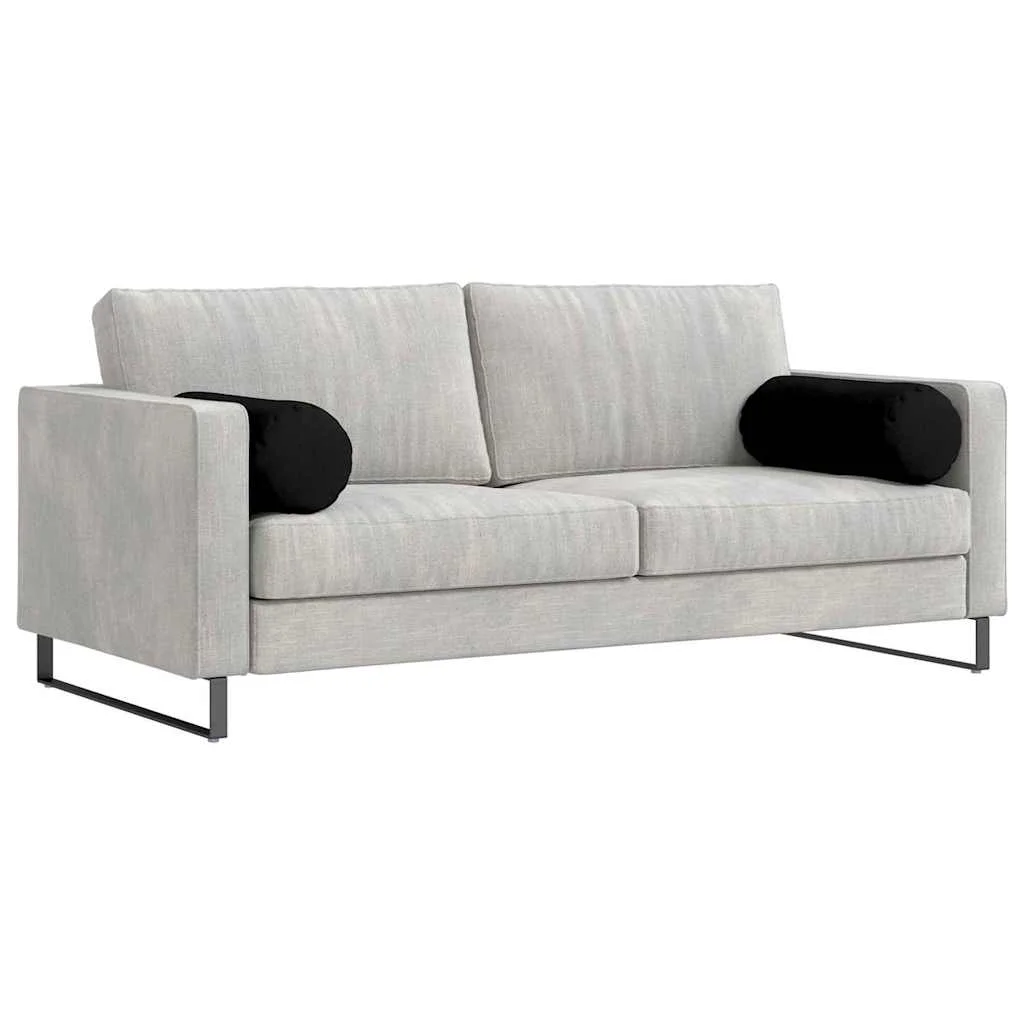 Podložkové vankúše 2 pcs Čierna Ø 25 x 70 cm Mikrovlákno