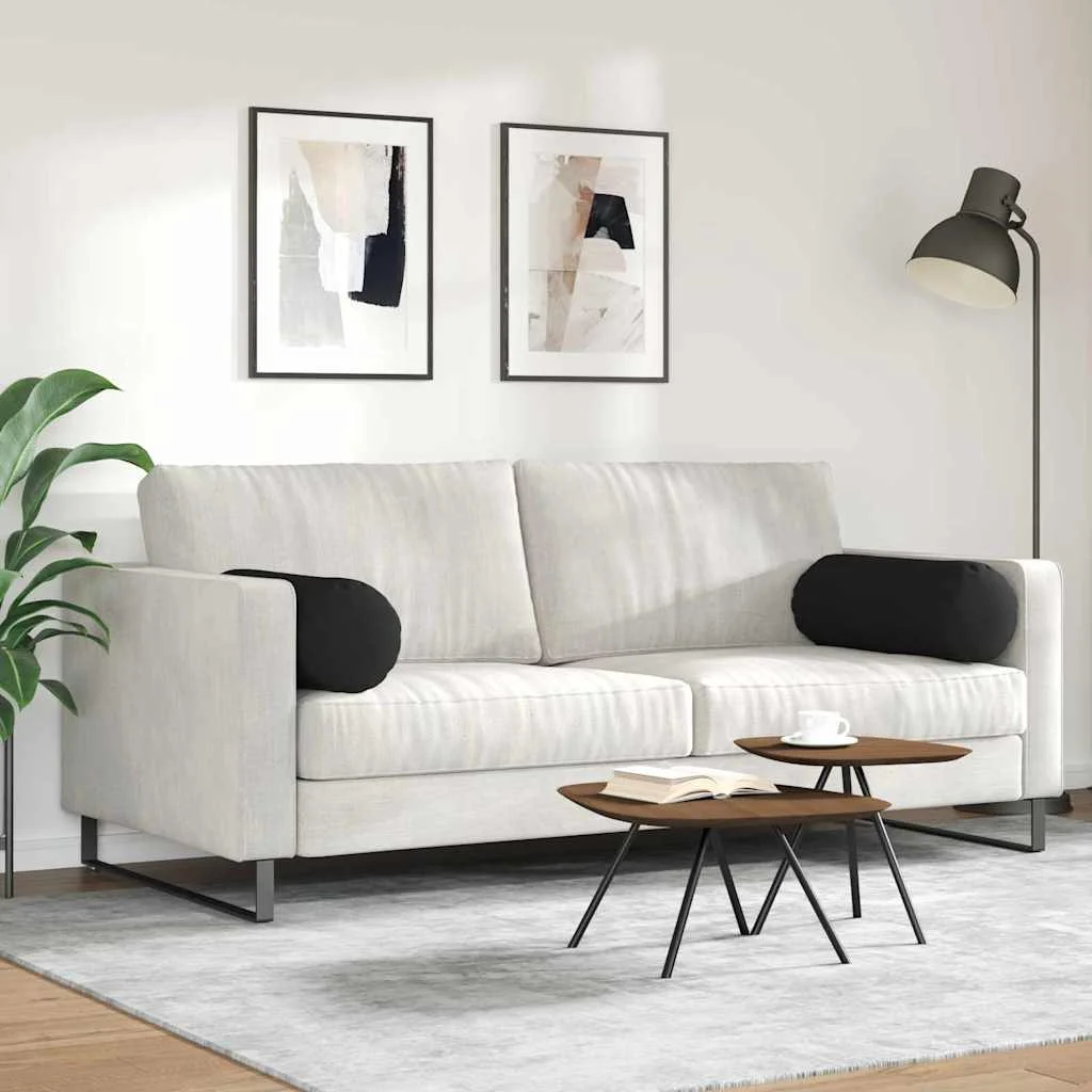 Podložkové vankúše 2 pcs Čierna Ø 25 x 70 cm Mikrovlákno