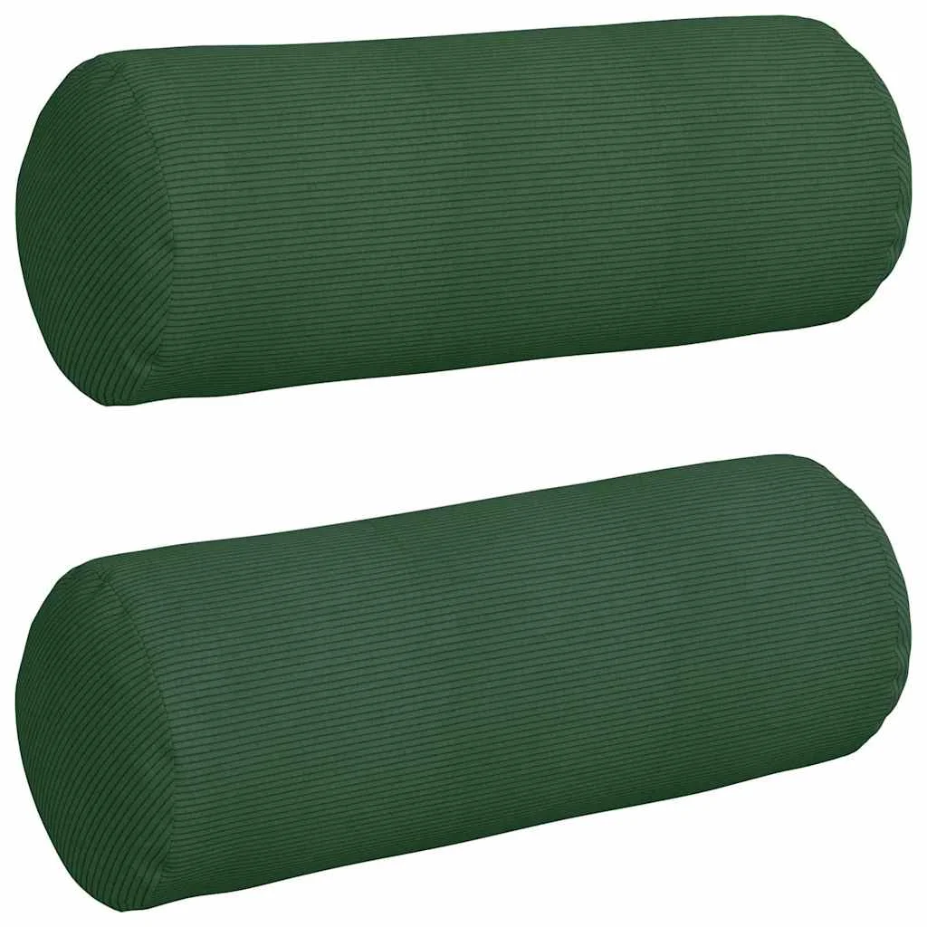 Podložkové vankúše 2 pcs Tmavozelená Ø 25 x 70 cm