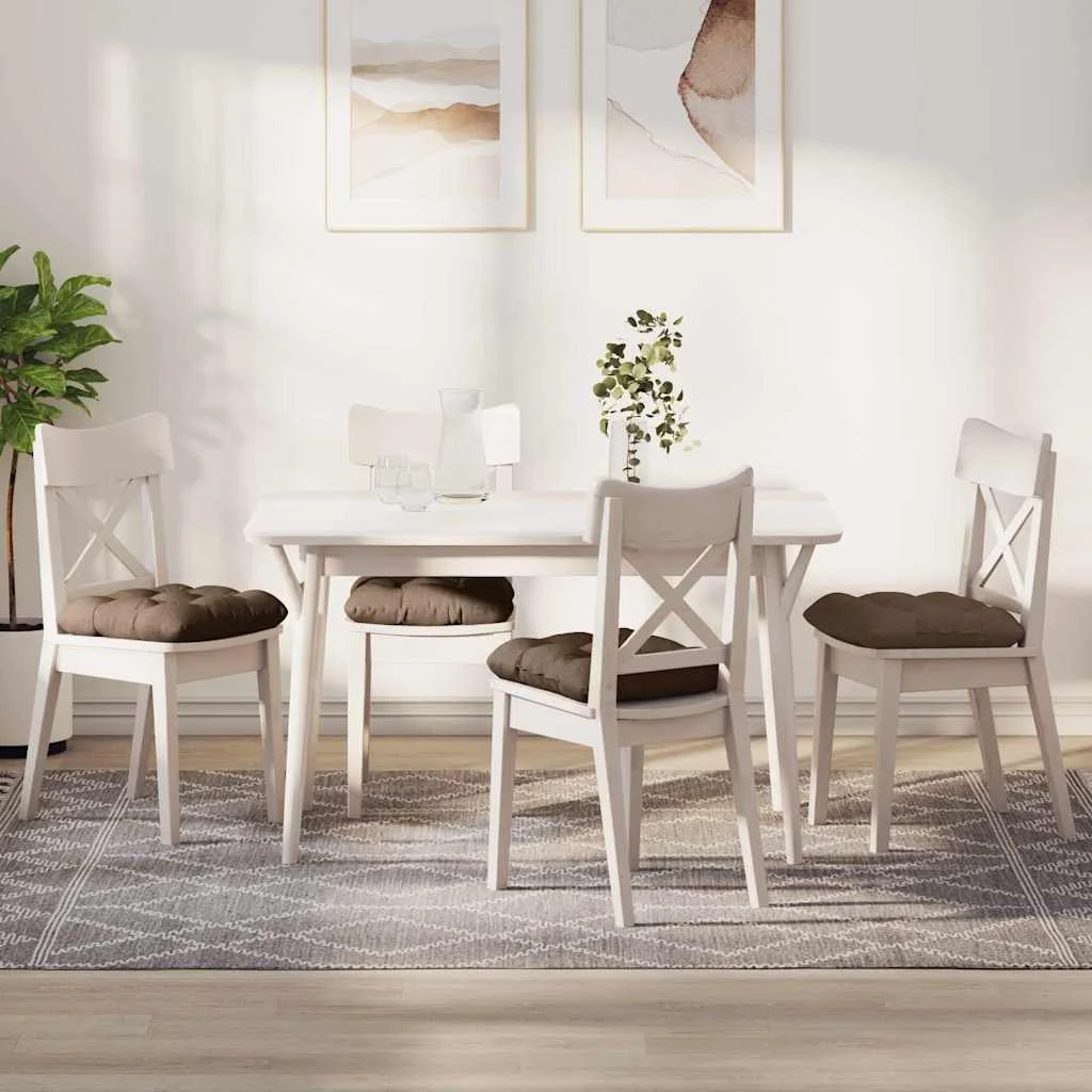 Vankúše na sedenie 4 pcs Hnedá 40 x 40 x 12 cm látka