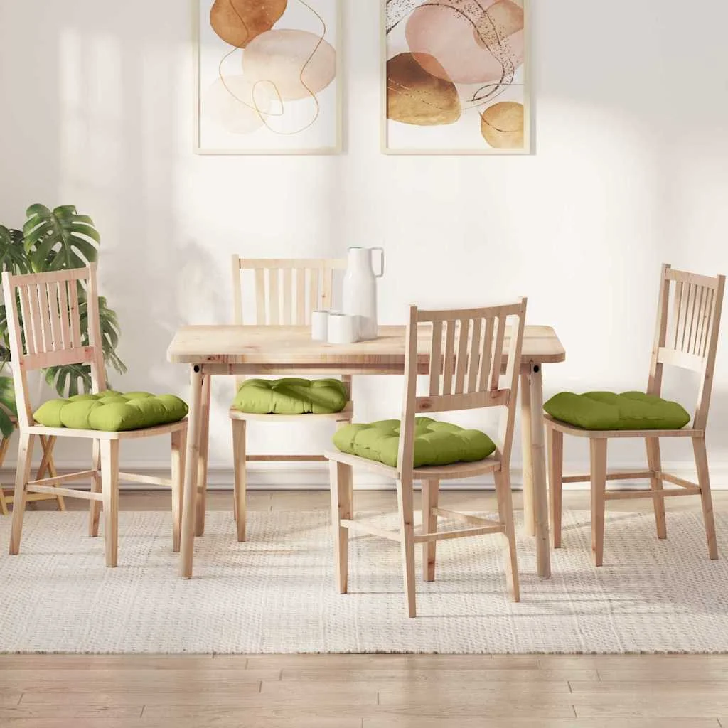 Vankúše na sedenie 4 pcs Svetlo zelená 40 x 40 x 12 cm látka