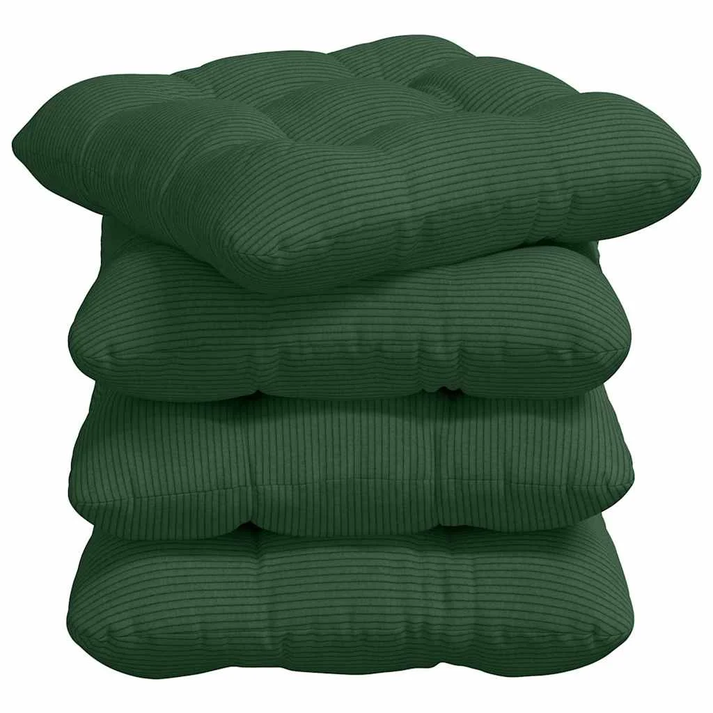 Vankúše na sedenie 4 pcs Tmavozelená 40 x 40 cm