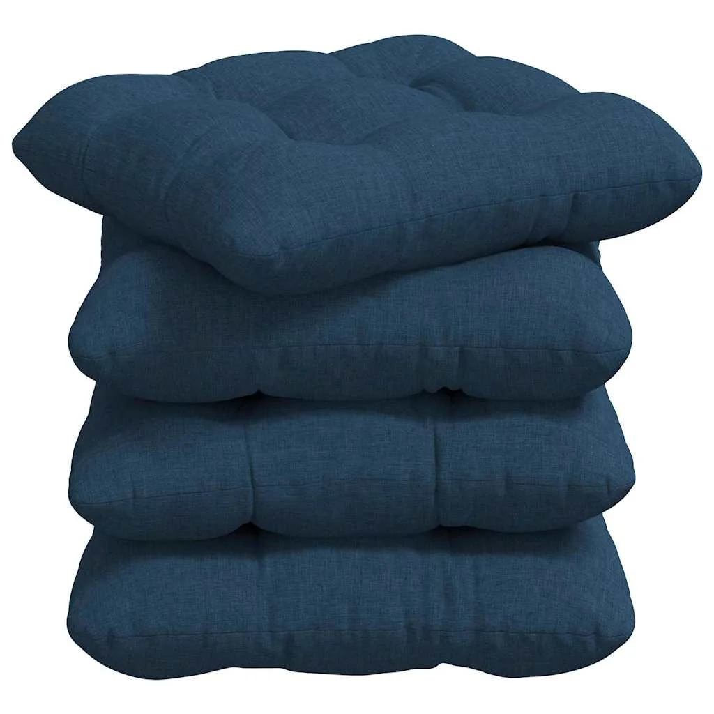 Vankúše na sedenie 4 pcs Modrá 45 x 45 x 12 cm látka
