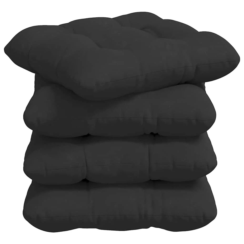 Vankúše na sedenie 4 pcs Čierna 45 x 45 cm Mikrovlákno