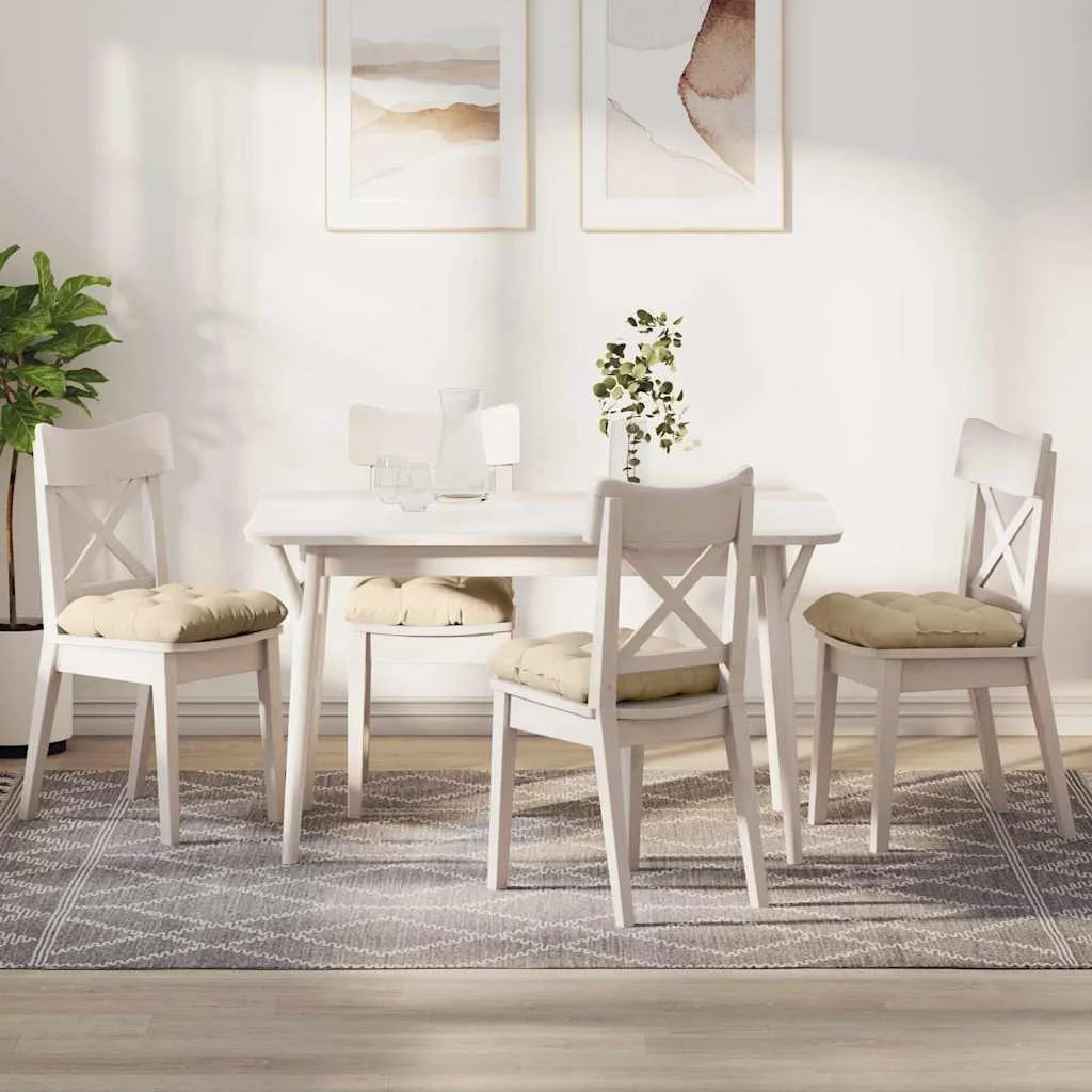 Vankúše na sedenie 4 pcs Krémová 45 x 45 cm Mikrovlákno