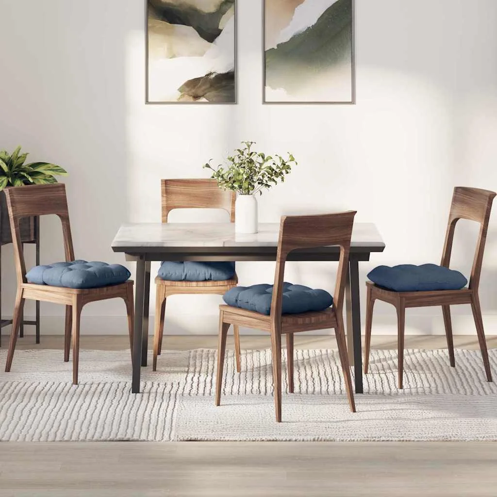 Vankúše na sedenie 4 pcs Modrá 45 x 45 cm Kordúrová tkanina